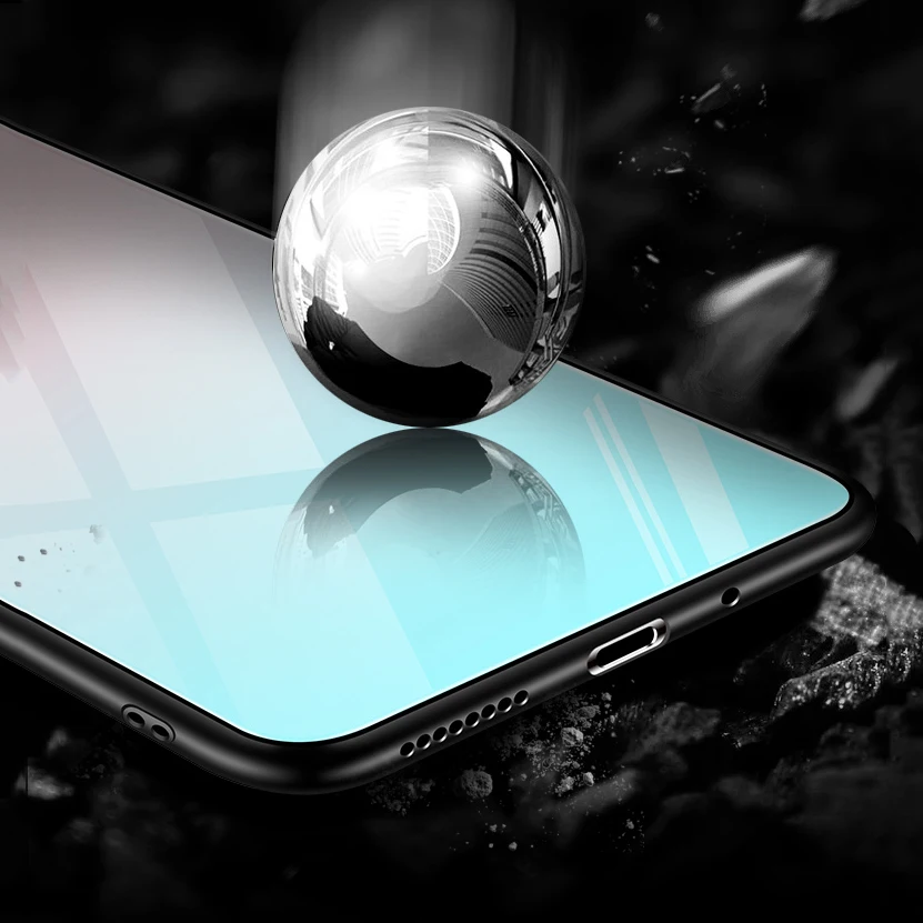 Блестящий стеклянный чехол AmzBoon с градиентом для Samsung S8 мягкий силиконовый S9 PLUS