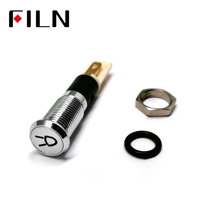 FILN 8mm C6 Car dashboard silver shell Small light mark C40 12v led indicator with Solder foot | Лампы и освещение