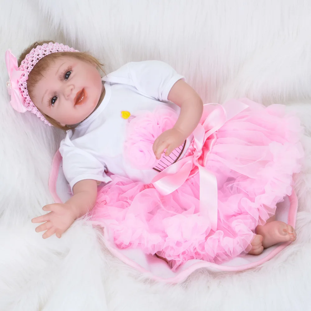 55 см Reborn Baby Doll Моделирование Силиконовые Куклы раннего образования Подставки для