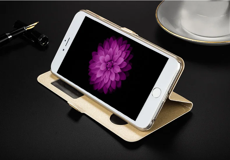 Luxury Smart Front Window View Leather Filp Case for iPhone X Cases Cover Phone 6 6S 7 8 Plus 5 5S 5SE Coque |