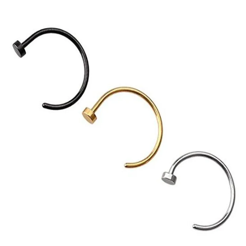 2-4pcs Punk Round Nose Ring Lip Clip Ear Cartilage Piercing Pins for Men Women Hook Stainless Steel Body Jewelry Earrings Stud | Украшения