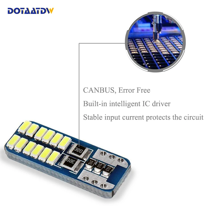 1x T10 3014 SMD 24 светодиодный W5W габаритный фонарь для Volkswagen Polo Passat b5 b6 CC Golf 4 5 6 7 mk6 tiguan |