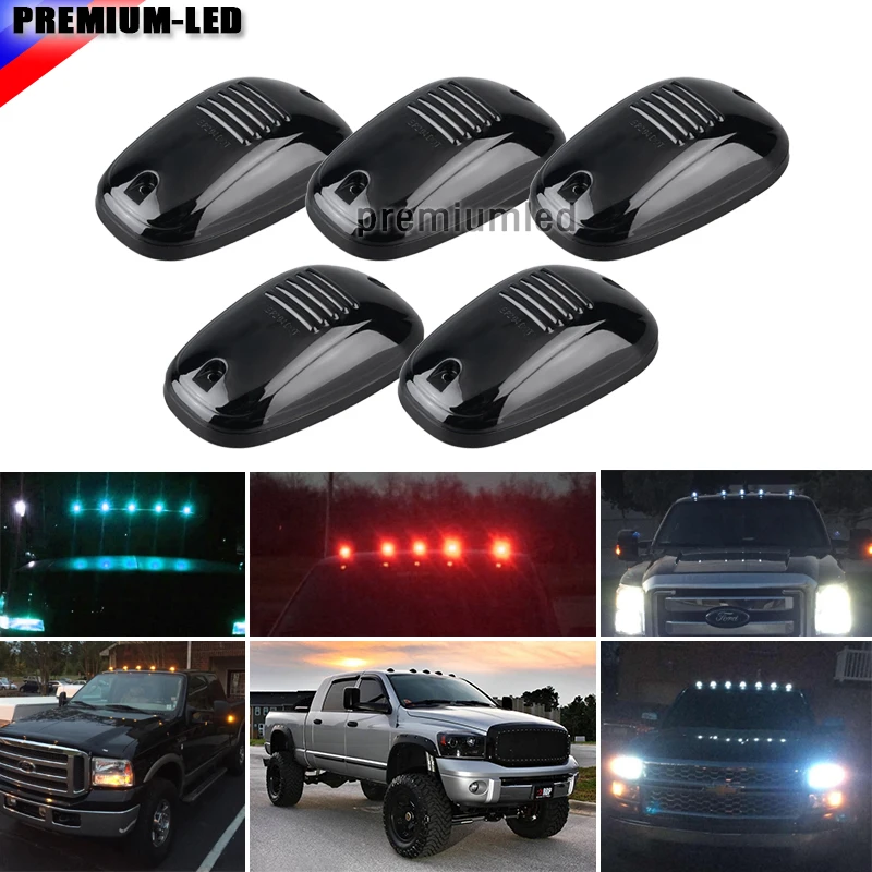 5 шт. дымчатые линзы 9SMD-3030 светодиодный фонарь на крыше кабины для грузовика SUV 4x4(Янтарный/красный/синий/голубой/белый