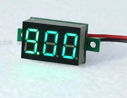 

1 шт., цифровой вольтметр с зеленым светодиодом, 0,36-30 в пост. Тока, 33 х15х10 мм