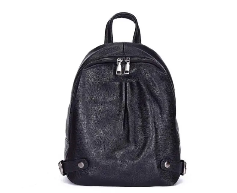 CHSANATO Genuine Leather Backpacks School Bags For Teenage Girls Backpack Female Shoulder Bags For Women Black
