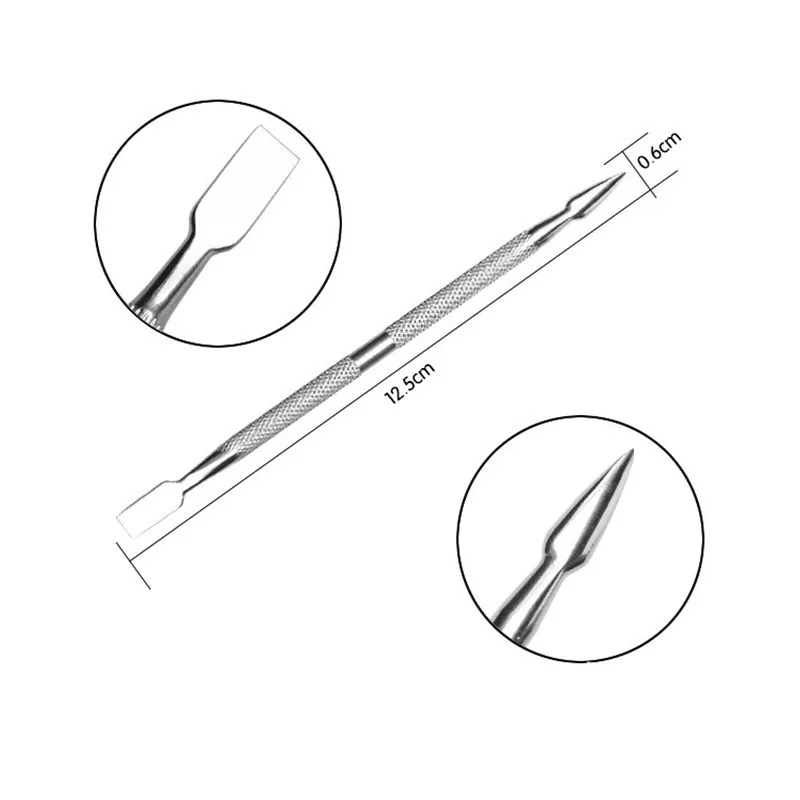 1 шт. Нержавеющая сталь кутикулы Пилочки для ногтей двойной заканчивается