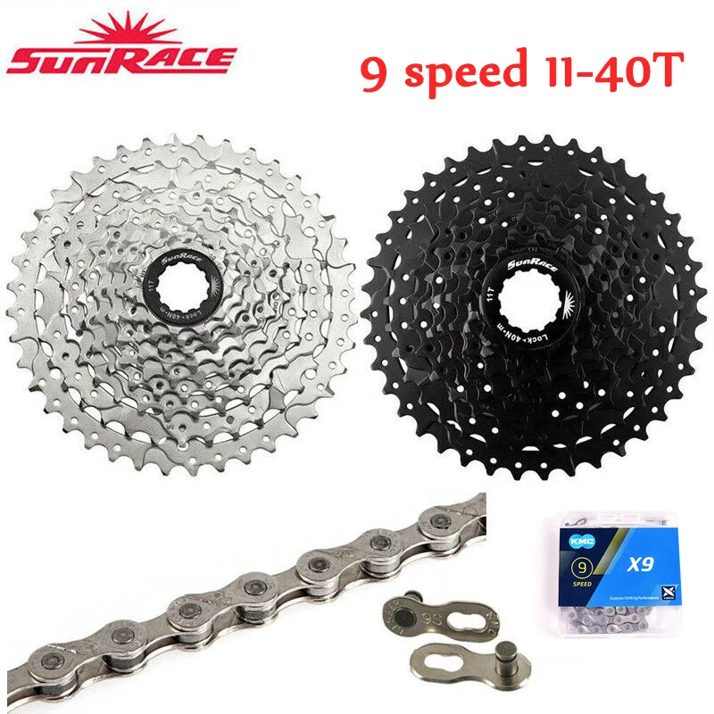 Sunracing 9 скоростная кассета 11-40T горный велосипед свободного хода X9 цепь Cogs широкое соотношение MTB свободного хода адаптер подходит Shimano SRAM