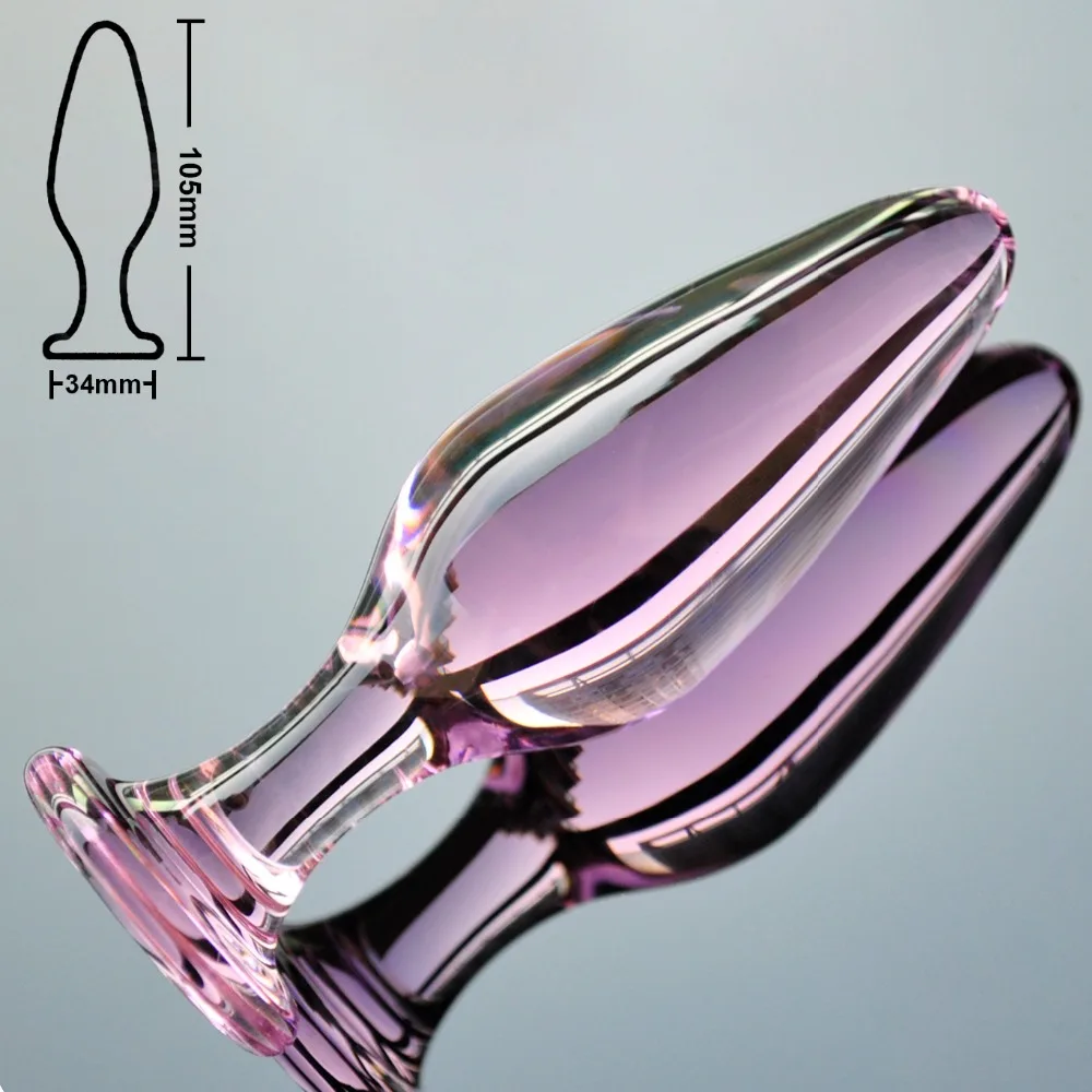 34mm pink pyrex glass bead crystal anal dildo butt plug fake male penis dick female masturbation adult sex toy for women men gay | Красота и