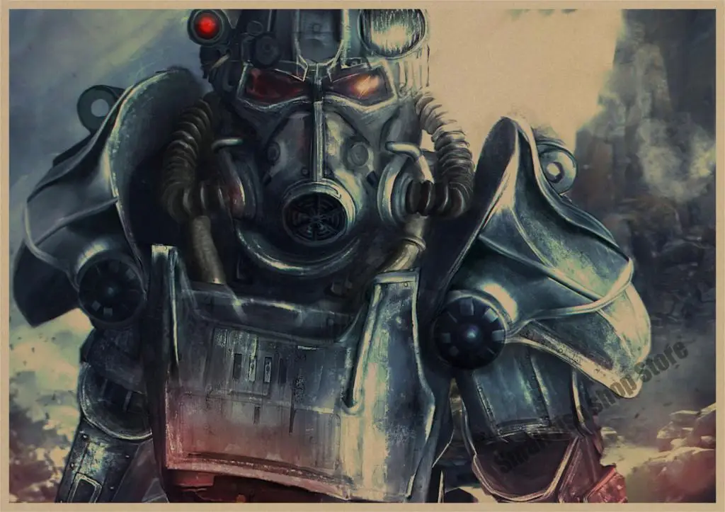 Fallout 3 4 Игра ретро плакат, крафт-бумага для бара кафе домашний декор живопись Наклейка на стену