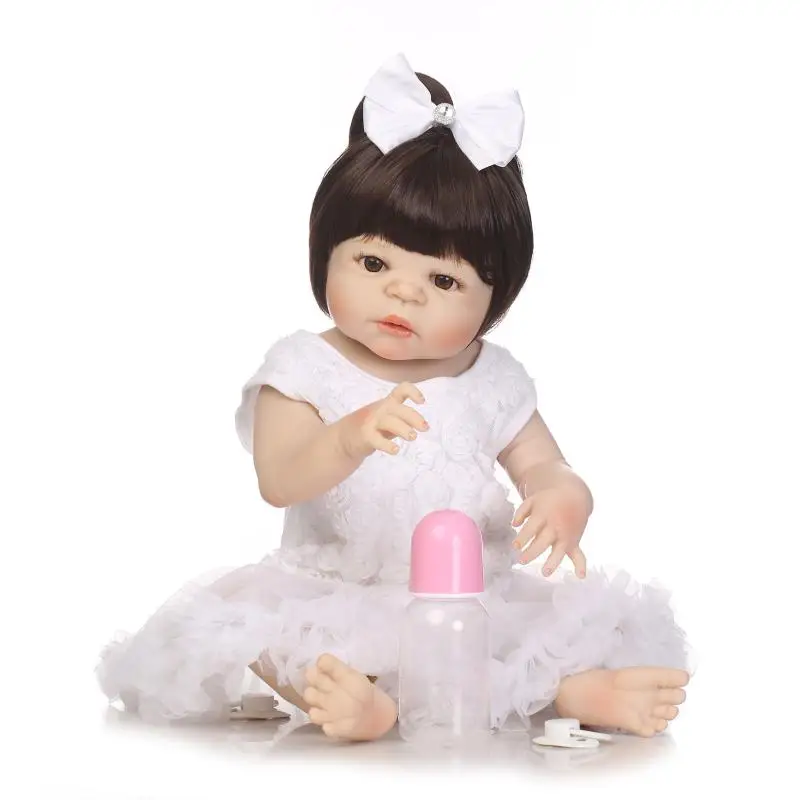 

wholesale Awesome NPKCOLLECTION White Wedding Dress baby Sweet Girl Reborn Doll Bonecas NPK The Best Christmas Gift Brinqued