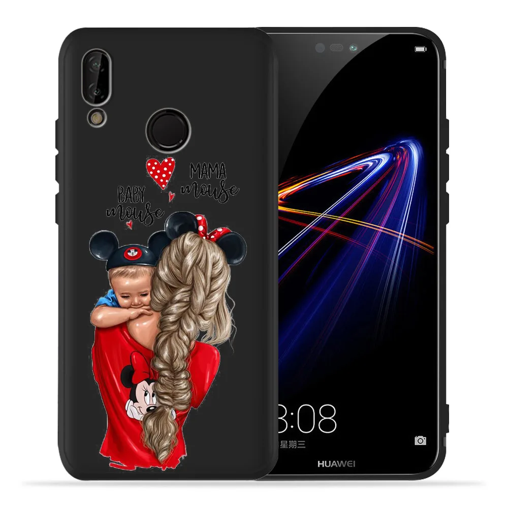 Для huawei honor 8 lite чехол для телефона для мамы и дочки Черный силиконовый чехол из ТПУ для huawei honor 8C 8X9 Lite 10 Lite Coque Etui