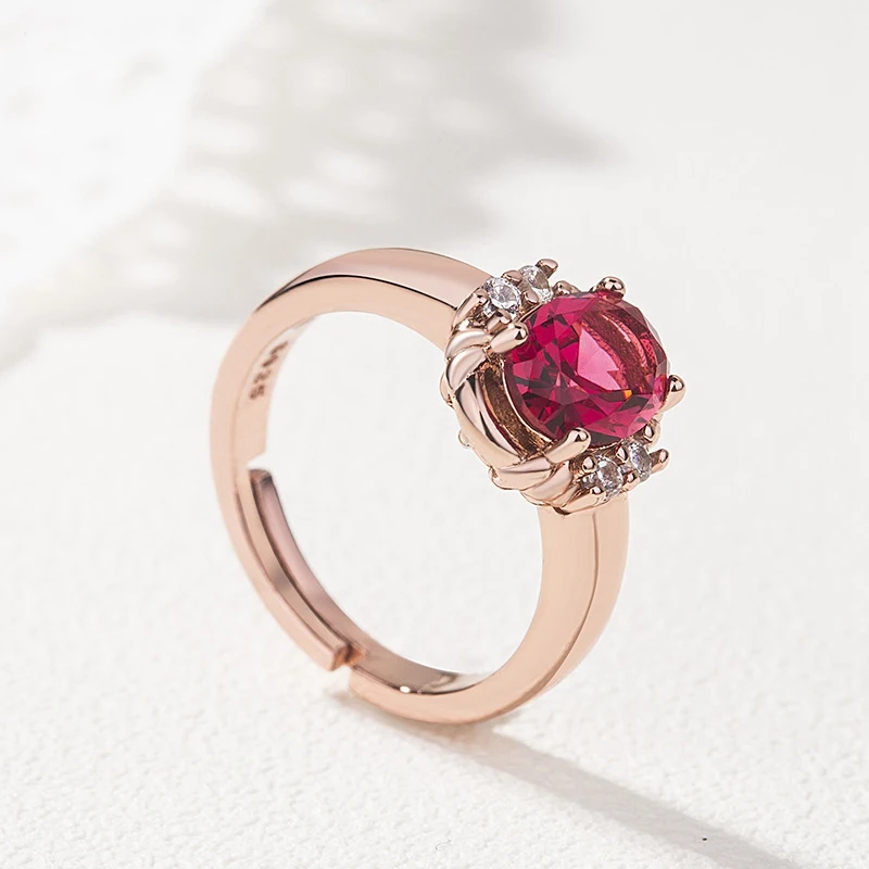 Красный Bague Ringen женские кольца 925 пробы серебряные ювелирные изделия кольцо красный Изумрудный зеленый фиолетовое кольцо из циркона обручальное ювелирное изделие для свадьбы - Цвет камня: Красный