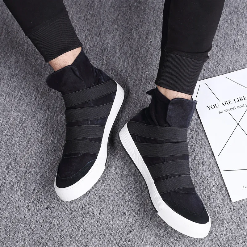 New Cool Denim High Top Men Shoes Breathable Casual Canvas Slip Ons 2022 Autumn Fashion Flats Zapatillas Hombre | Обувь