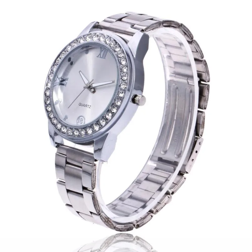 

TZ#503 Women Fashion Stainless Steel Band Analog Quartz Round Wrist Watch Watches3