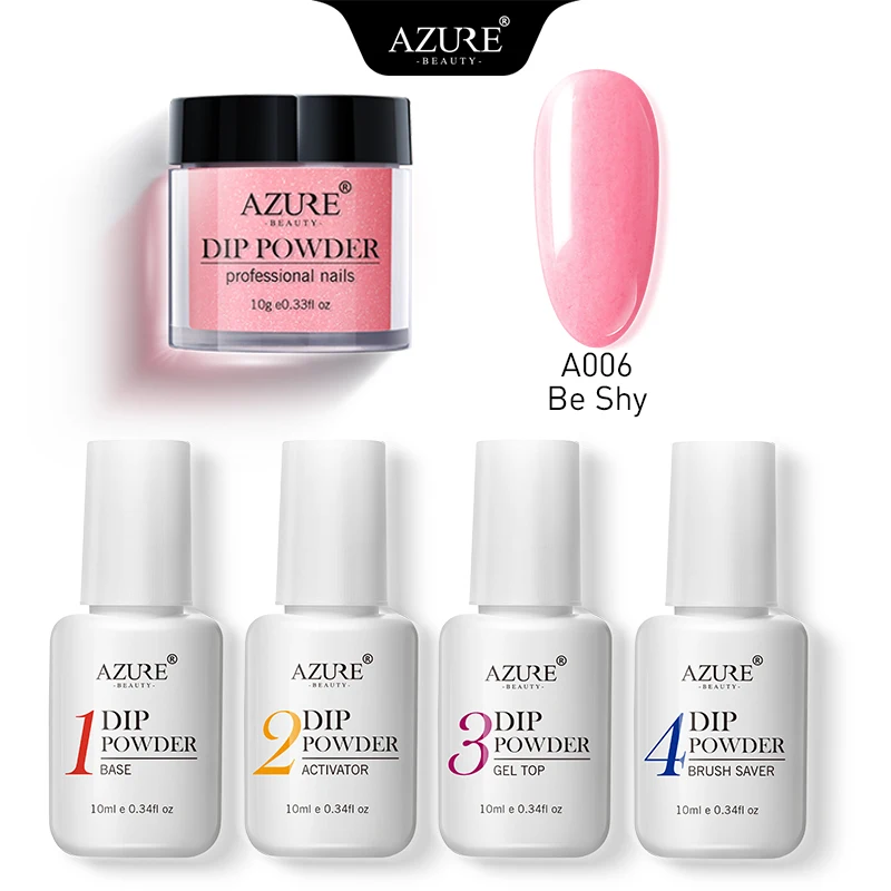 AZURE BEAUTY 5/УП. Пудра для погружения ногтей, набор для ногтей, блеск для ногтей, пудра, дип-пудра, украшения, основа, верхнее покрытие ногтей, маникюр