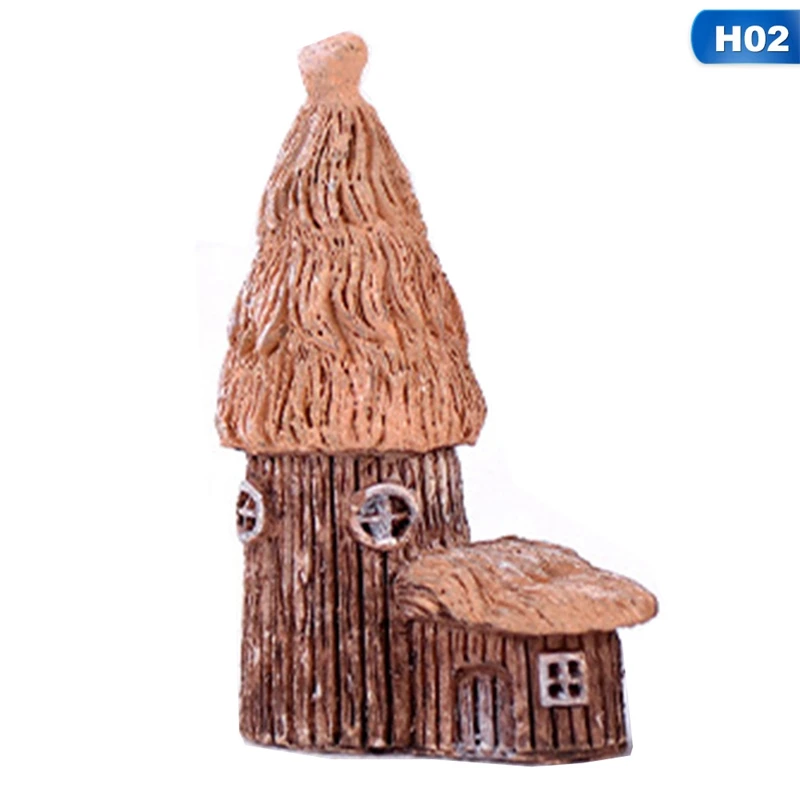 Мини Круглый Мультфильм Выражение дом Смола украшения для дома и сада Diy Мини Ремесла пейзаж с коттеджем украшения - Цвет: 2