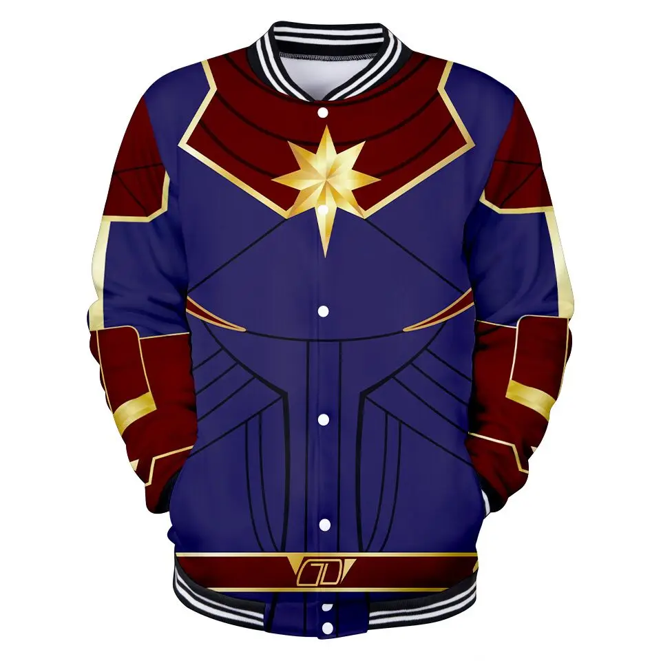 color at picture Зимняя куртка Бомбер для детей Мстители Endgame 3D печатных Бейсбол Форма верхняя одежда супергерой Америка Капитан, для косплея Толстовка - Цвет: color at picture