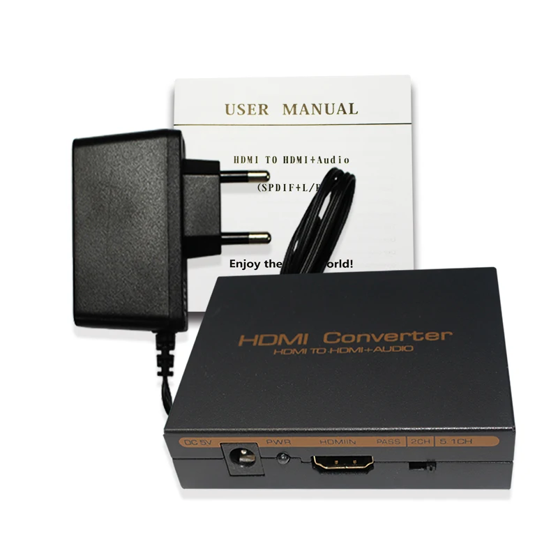 Поддержка 5.1CH Светодиодная индикация питания постоянного тока 5 В 1080P hdmi к аудио