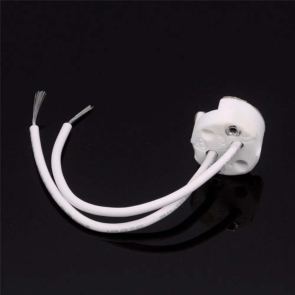 Lamp Base MR16 G4 GU5.3 Ceramic Holder Socket With Cables For Connector Led Light Bulb 5pcs/lot | Освещение