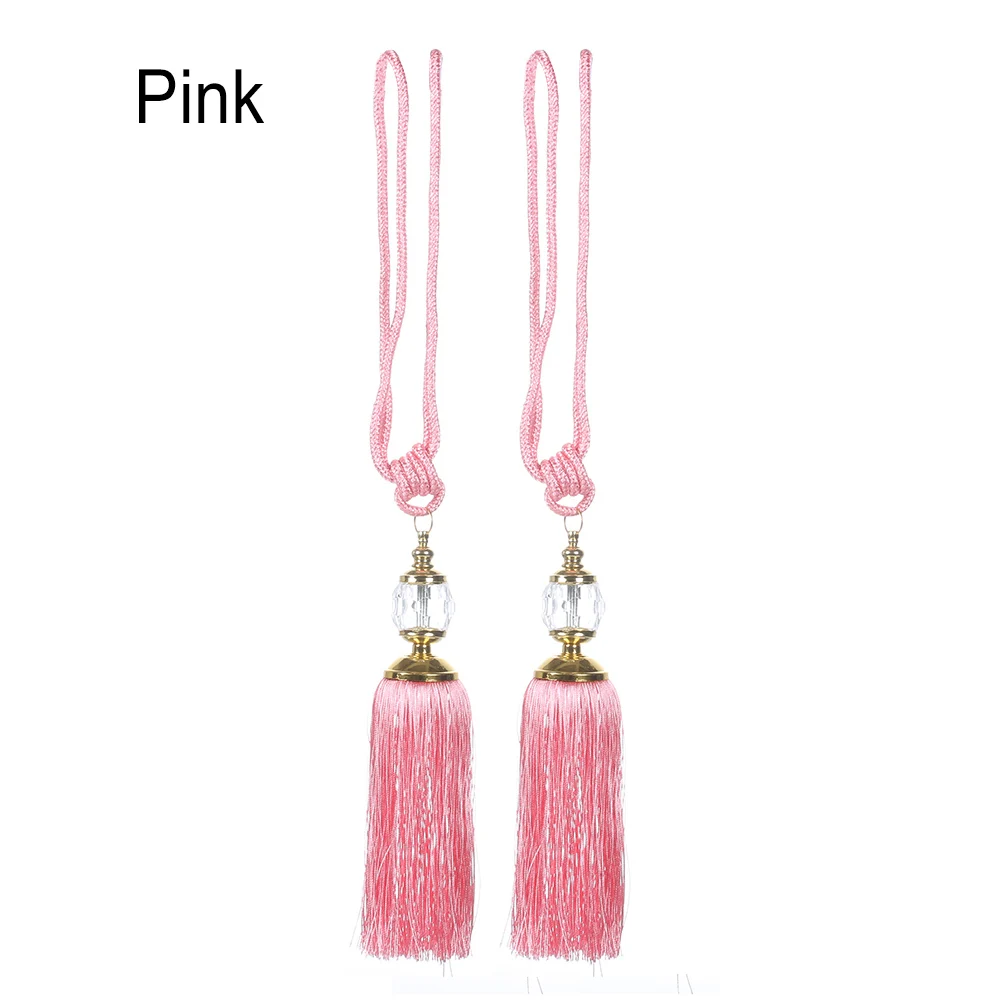 pink 2 шт Шторы веревка для оттяжки кисточкой из бисера висит Ремни мяч домашнее украшение Красочный Держатель для штор - Цвет: pink