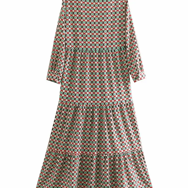 Платье с геометрическим принтом в европейском и американском стиле Новое