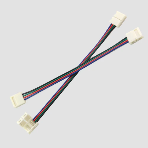 4-контактный RGB-кабель со светодиодной лентой без пайки с двойным разъемом и