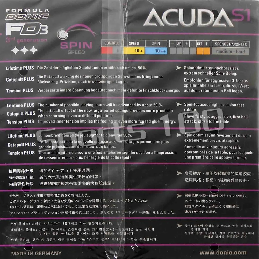 2 шт Donic ACUDA S1 S 1 12081 # с бугорками настольный теннис пинг понг резиновый губкой 2015