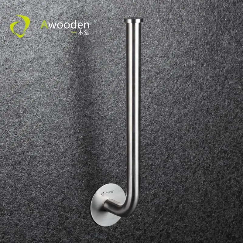 

Awooden simple style stainless steel paper towel holder kitchen paper holder