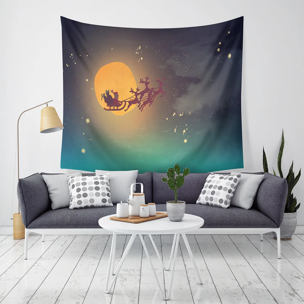 Рождественский гобелен с принтом оленя домашний декор коврик для йоги скатерть