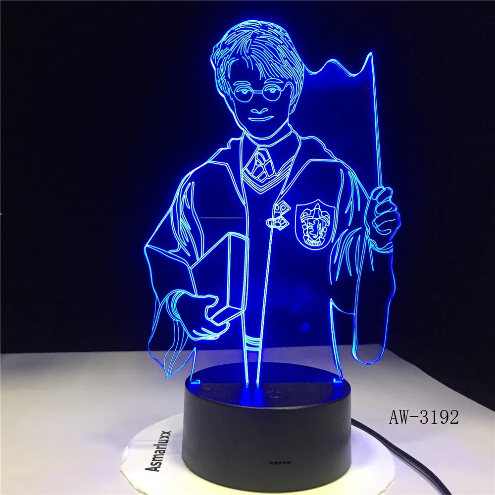 Светодиодный ночник 3D с AA USB две модели мощный светильник Настольная лампа