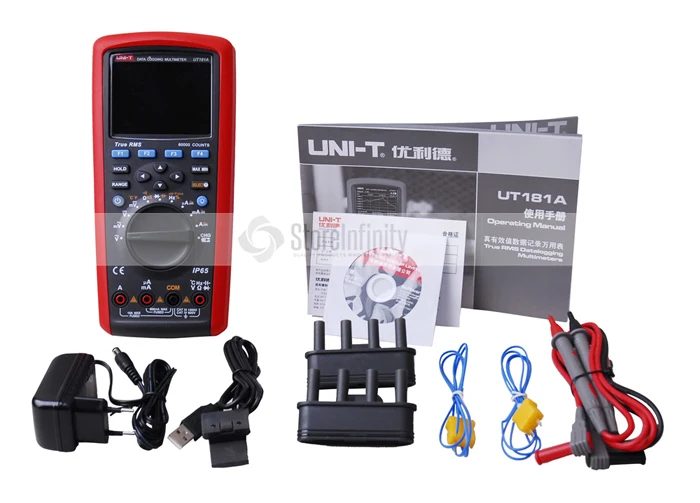 True RMS Datalogging Цифровой мультиметр UNI-T UT181A DMM измеритель температуры емкости с повторной зарядкой диагностический инструмент