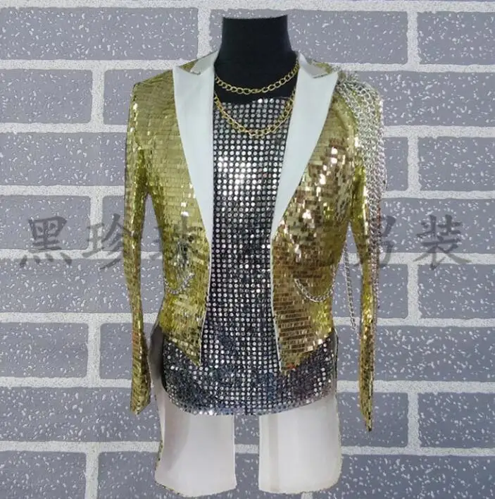 Мужские дизайнерские костюмы для мужчин сценические мужской блейзер с блестками