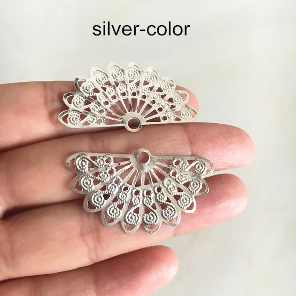silver color 100 шт. штамповки подвеска в виде вентилятора, 38*21 мм золото-цвет, серебристый цвет, Сталь, бронза, штамповки созданный вентилятор, аксессуары - Окраска металла: silver color