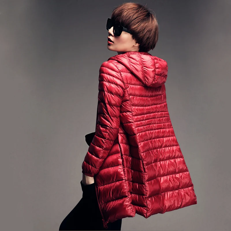 Женская куртка-пуховик на 90% белом утином пуху ультралегкие женские пуховики