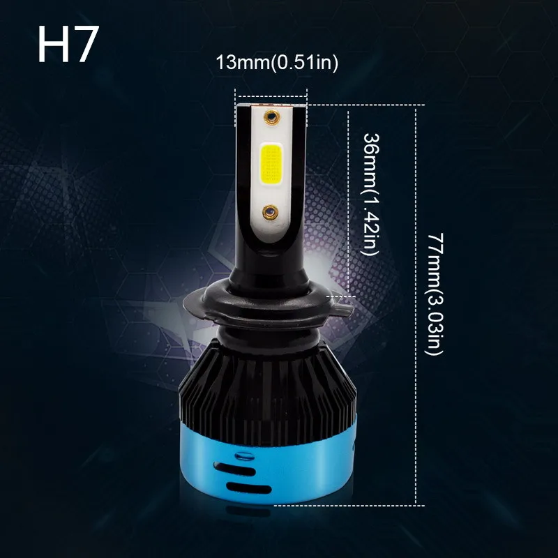Safego 2 шт. H4 H7 H8 H9 H11 светодиодный лампы для передних фар 30 W 12 V COB(Подол короче спереди и длиннее сзади) ЛУЧ 3200LM 6000 K белый авто светодиодный фары автомобиля