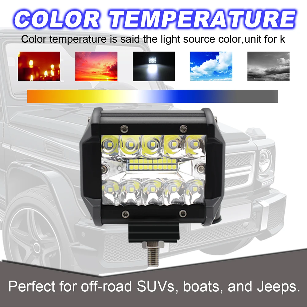 1PC New 200W 12V LED Work Light Bar Spotlight Flood Lamp Driving Fog Offroad Car for Ford Toyota SUV 4WD led beams | Автомобили и