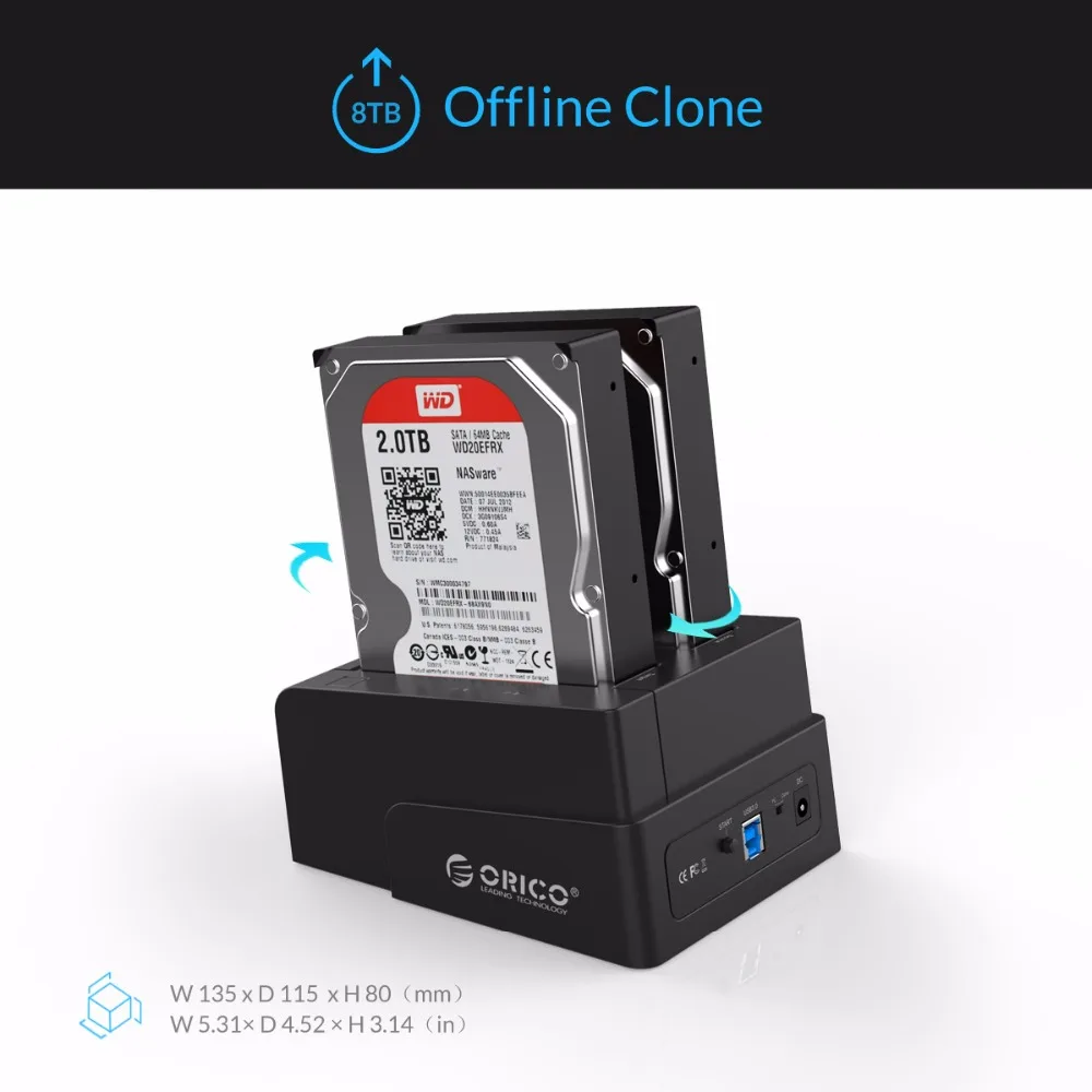 ORICO 6628US3 C 2 5 & 3 дюйма SATA USB3.0 общего жесткого диска внешняя док станция черный|external