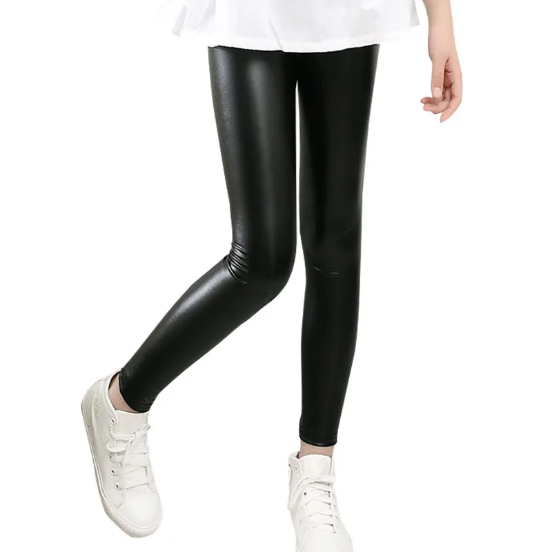 Новинка 2016 года зимние детские бархатные леггинсы лосины кожаные брюки