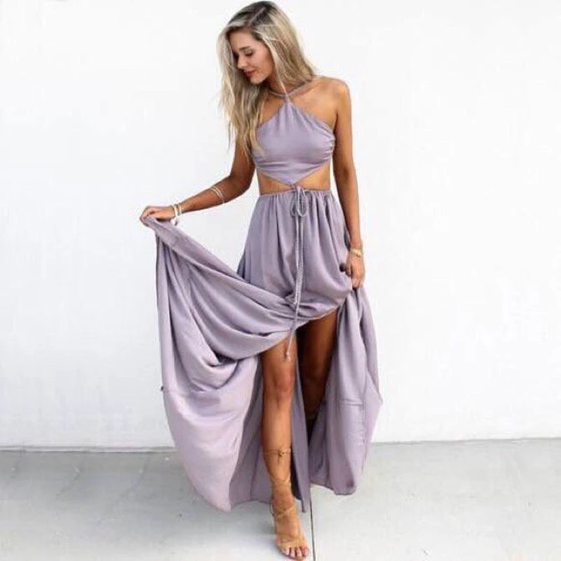Dresstells длинные пром платья a-line холтер рукавов длина пола вечернее dress formal партия