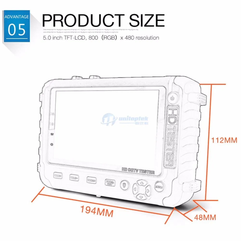 4 в 1 CCTV Тест er 5 дюймов lcd 1080 P/5MP HDMI VGA вход AHD TVI CVI аналоговая камера безопасности