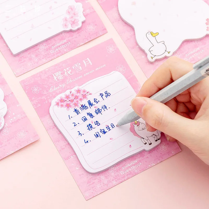 30 листов милый единорог липкие блокноты Kawaii Cherry Memo padsps детские подарки школьные