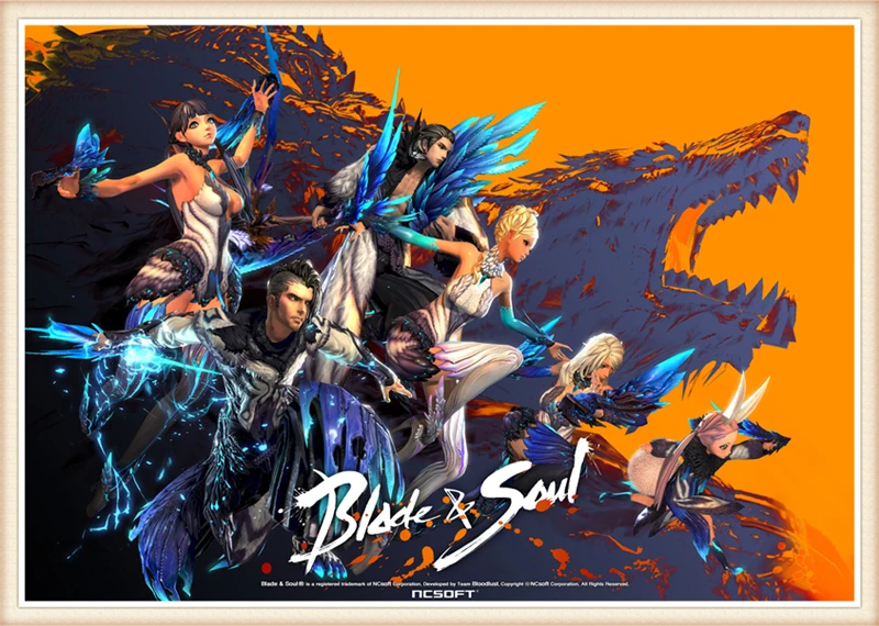 Игровые плакаты Blade & Soul высококачественные настенные наклейки принты из белой
