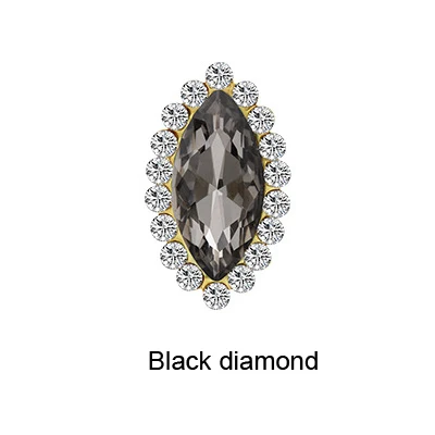 black diamond Хит, 5x10 мм стразы из хрустального стекла, золотые стразы для шитья, кристаллы и камни, Стразы для шитья - Цвет: black diamond