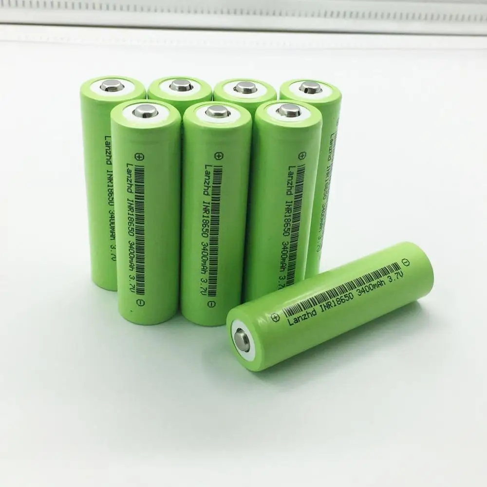 8 шт. 18650 батарея литий ионная 3 7 v 3400mah литиевая аккумуляторная INR18650 с острым для