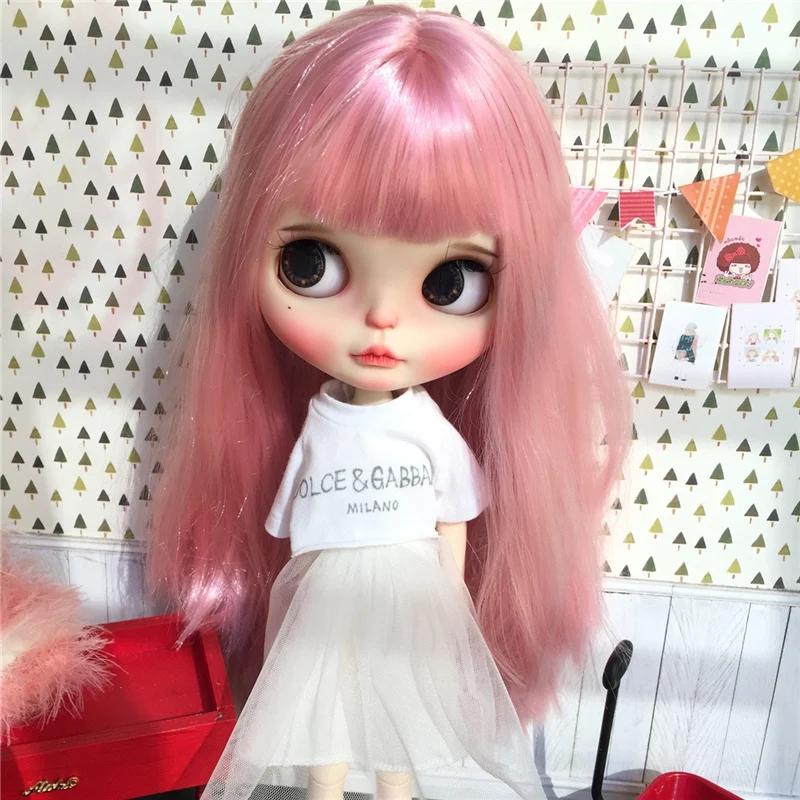 Кукла блайз ICY DBS 1/6 шарнирная с белой кожей розовыми волосами блестящим лицом 30 см