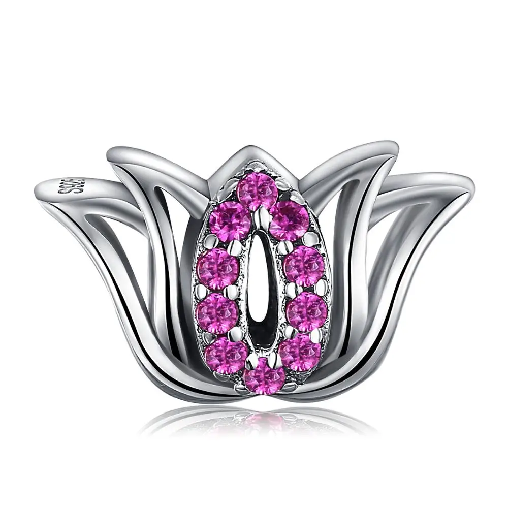 JewelryPalace красный создания Рубин 925 пробы серебро цветок Шарм бисер Fit Браслеты для Для женщин как красивые подарки Новинка; Лидер продаж