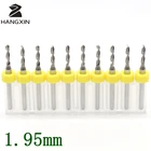 Набор инструментов для дрели PCB 1,95 мм, 10 шт., фрезерный станок с ЧПУ из карбида вольфрама и металла, деревянная Клеммная панель, гравировальный станок, фреза