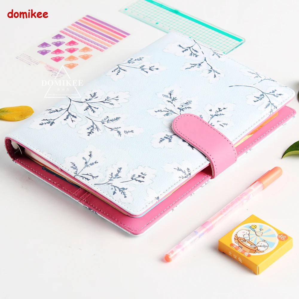 Domikee, милый цветок, многофункциональный кожаный переплет, личный дневник, еженедельник, блокнот-органайзер, канцелярские принадлежности, подарок A5, A6