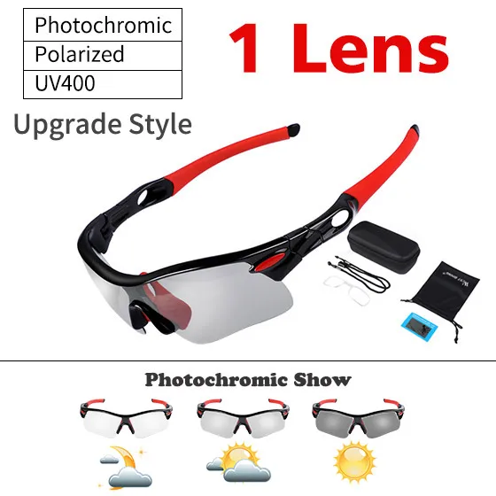 3 in 1 Upgrade Red WEST BIKING фотохромные очки без оправы для велоспорта, велосипеда, спорта на открытом воздухе, MTB велосипеда, солнцезащитные очки, очки без оправы для велоспорта - Цвет: 3 in 1 Upgrade Red