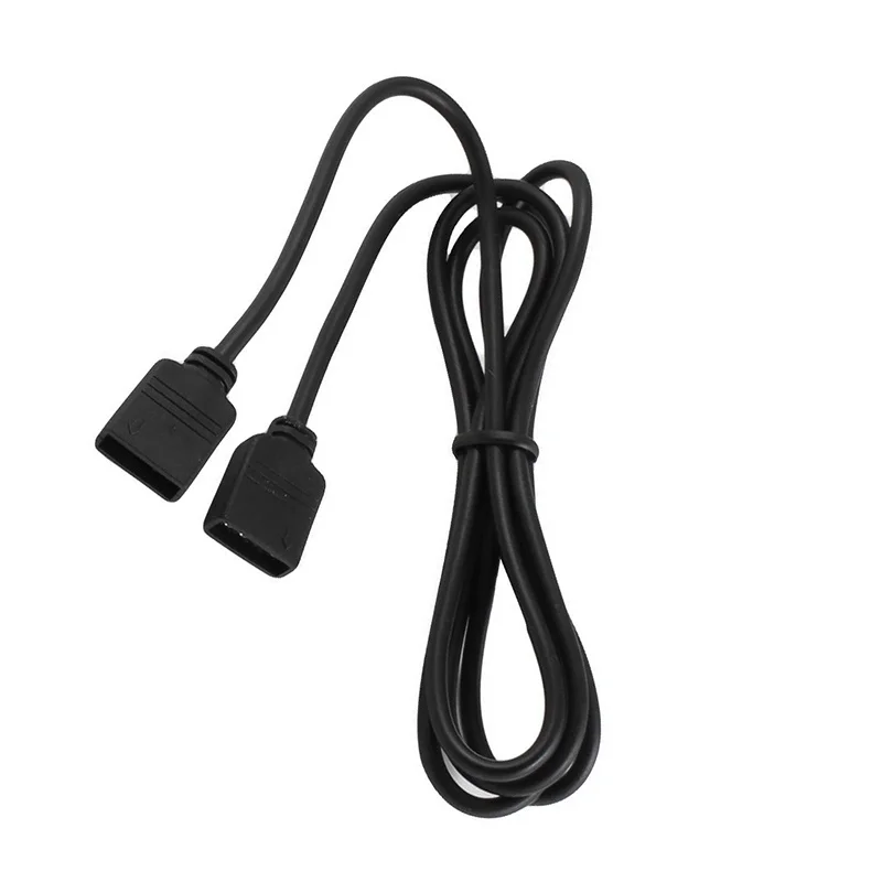 Светодиодный полосы RGB 4 Pin женский разъем кабель-удлинитель Черный 1 м